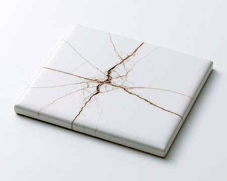 Cracked White Ceramic Tile