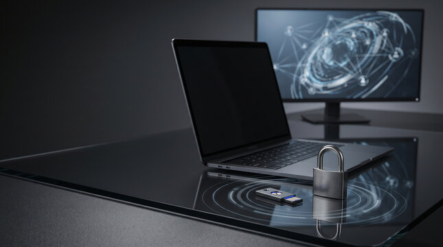Hardware security key and laptop for secure digital authentication