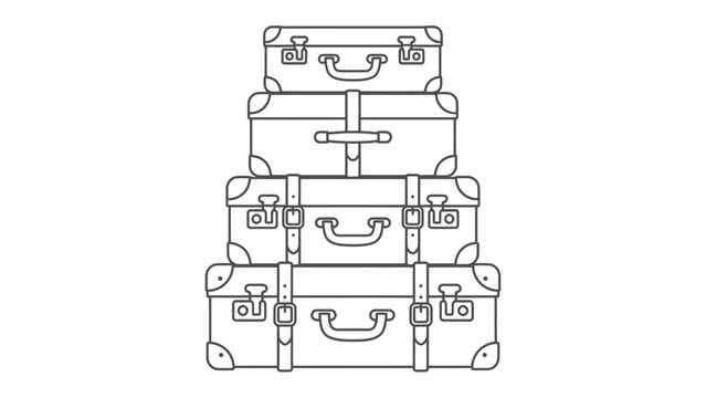 Vintage Suitcase Stack: A classic arrangement of vintage suitcases, neatly stacked, ready for an adventure.