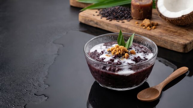 Bubur ketan hitam,  Indonesian Sweet Dessert, Indonesian Dessert, Indonesian Dish 