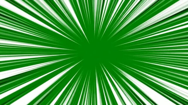 Green anime speed lines background, manga style radial motion effect for dynamic transitions and action sequences