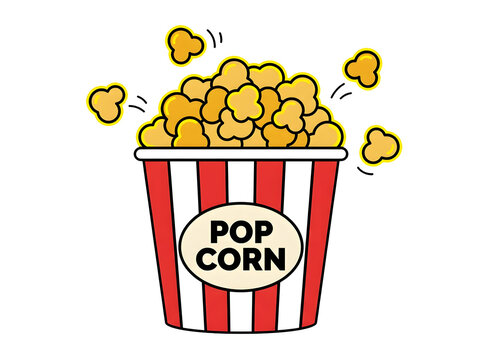 Popcorn bucket vector illustration isolated on transparent background