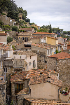 View of Roquebrune-Cap-Martin, near Menton, Provence-Alpes-C&ocirc;te d'Azur, France
