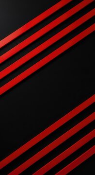 Striking diagonal bold red stripes traverse a dark black background, creating a sharp geometric pattern with high contrast and energy, geometric, symmetry, wallpaper