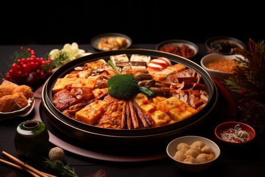 Osechi ryori offering a variety of colorful traditional japanese new year dishes