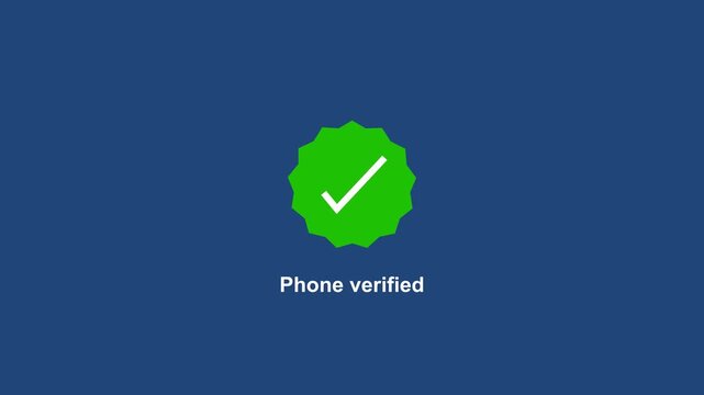Phone verified green checkmark animation for digital security and user authentication