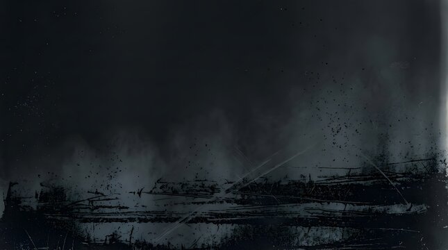 Abstract artistic background featuring dark graphite dust and abrasion textures creating a moody charcoal surface with subtle grey grit patterns