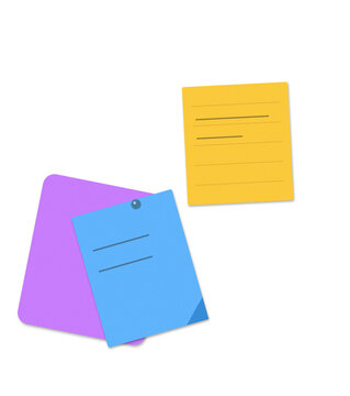 Colorful sticky notes with handwritten text for reminders and office organization