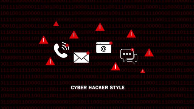 Cyber security alert background, with digital binary, code and warning, for data breach, concept hacking