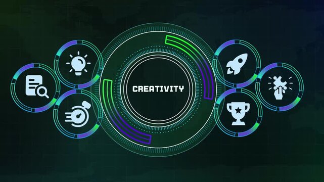 Glowing digital technology background illustrating business creativity and strategic thinking