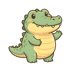 Naklejka premium cartoon crocodile with a smile cute