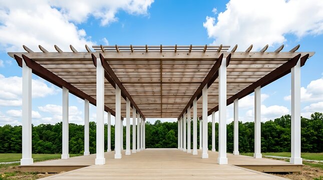 Pergola Wooden Outdoor Pavilion for Landscape Event Architecture