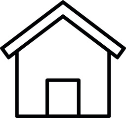 Fototapeta premium Simple House Line Illustration with Bold Minimal Roof and Door Outline Style