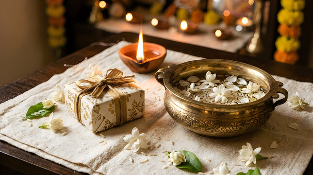 Celebrating the festival of lights a diwali scene with traditional sweets lamps and spiritual significance