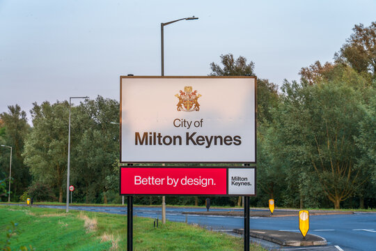ity of Milton Keynes sign close up view 