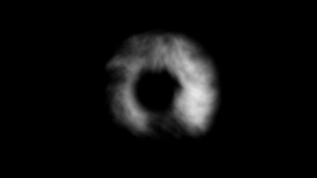 Explosive Smoke Ring Burst Motion Graphic black background