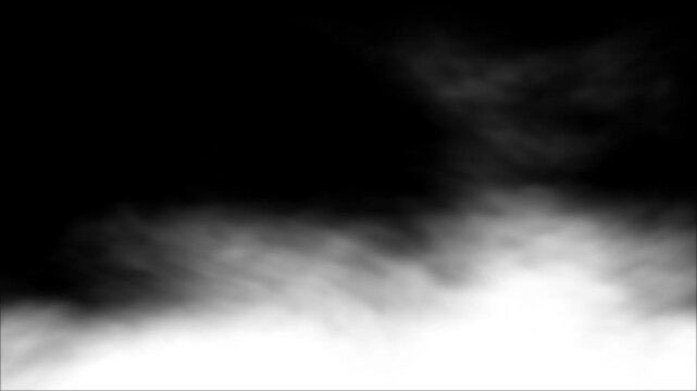 Slow Rising Fog Wall Motion on black Background