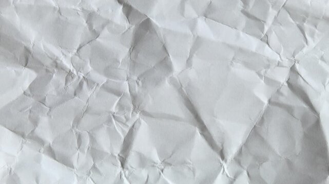 Wide Crumpled Blank Paper Canvas Featuring Subtle Shadows And Creases