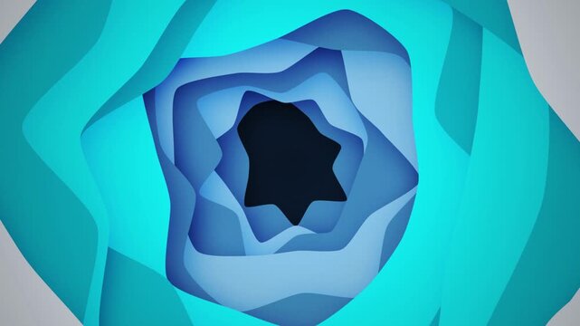 Papercut tunnel zooming seamless loop motion background