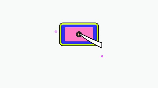 Red chevron arrow animation on a clean white background