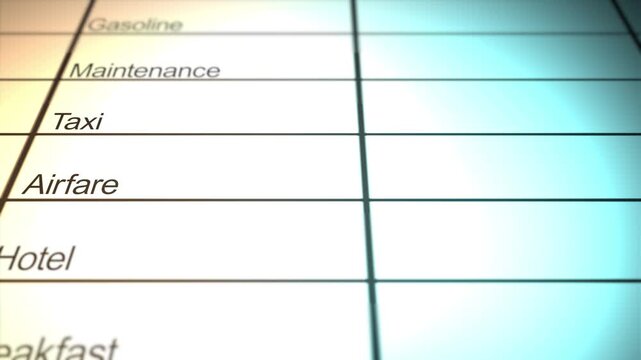 A Blank Generic Expense Report for Corporation