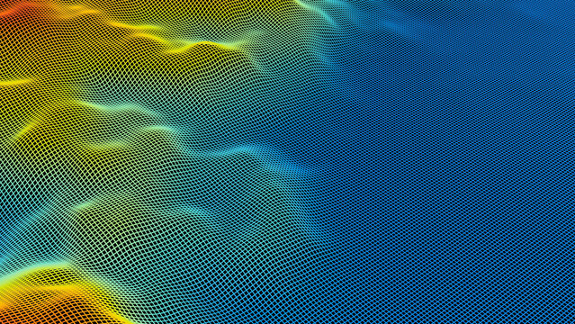 3D terrain wireframe elevation map gradient background