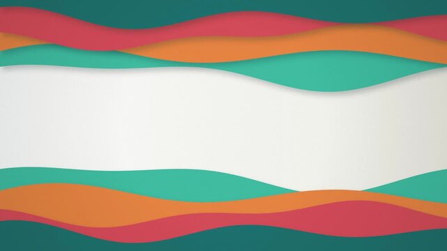Layered paper cut wavy banner frame seamless loop background