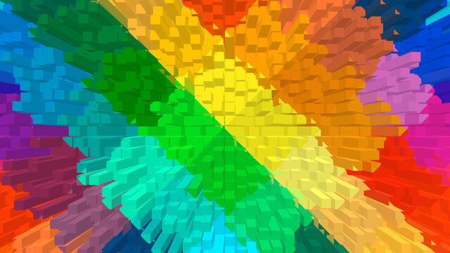 Rainbow pixelated mosaic pattern background