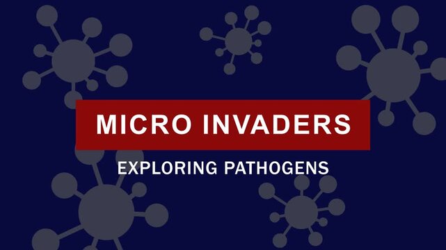 Micro invaders: scientific motion exploring pathogens and viral infection concepts for medical research and educational presentations
