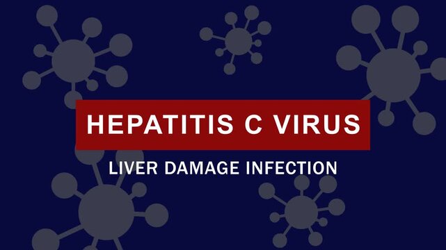 Hepatitis c virus awareness medical animation of liver damage infection and viral pathogens liver disease