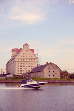 The factory is located on the riverbank.