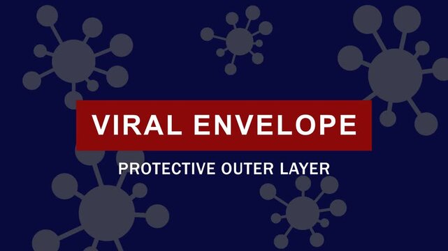 Viral envelope and protective outer layer educational animation: microbiology and virology concept virus