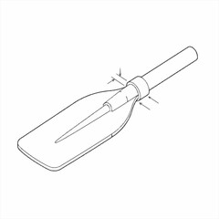 Fototapeta premium Simple line art illustration of a hand trowel for gardening.