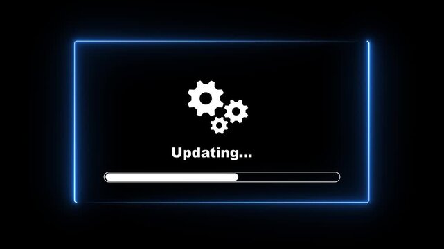 Software Update and System Upgrade Concept. Patch update, Quick Upgrade, Updating Progress Bar, New Version, Improved Security Concept. Person Updating Operating System.4k motion graphics video