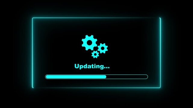 Software Update and System Upgrade Concept. Patch update, Quick Upgrade, Updating Progress Bar, New Version, Improved Security Concept. Person Updating Operating System.4k motion graphics video