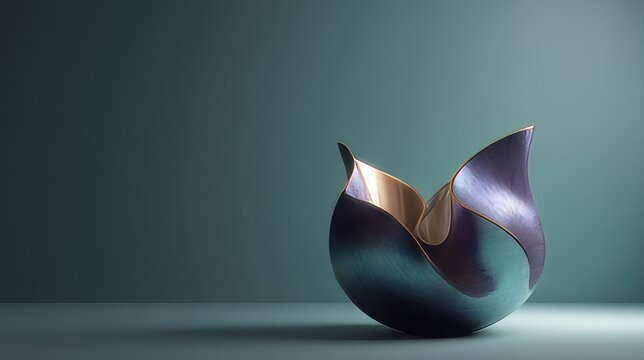 Colorful modern parametric wooden sculpture featuring interconnected pleated discs