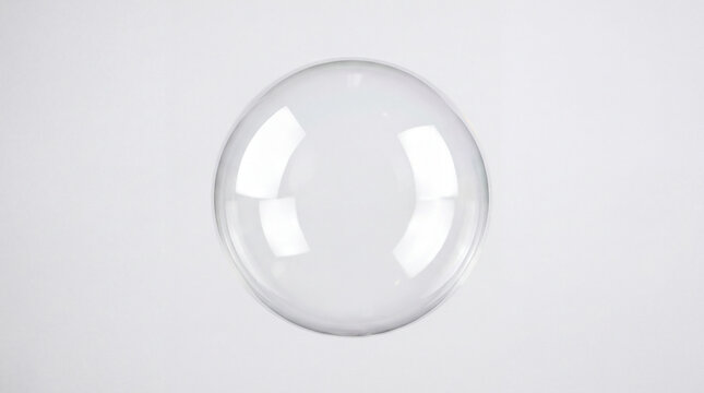 glossy sphere design, a glossy, clear glass ball reflects light with elegant white highlights