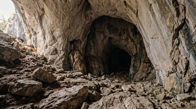 Spectacular Limestone Cave With Natural Rock Formations