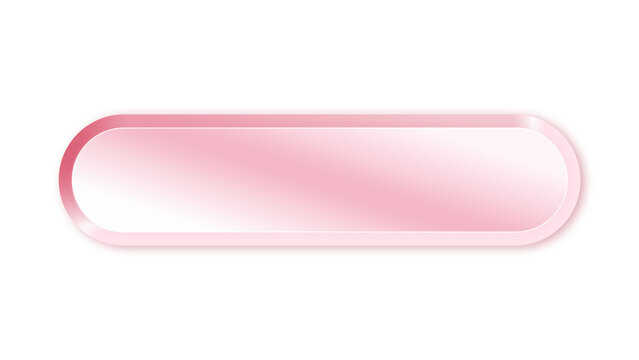 A sleek glossy pink rectangular button with rounded edges beautifully isolated on transparent background