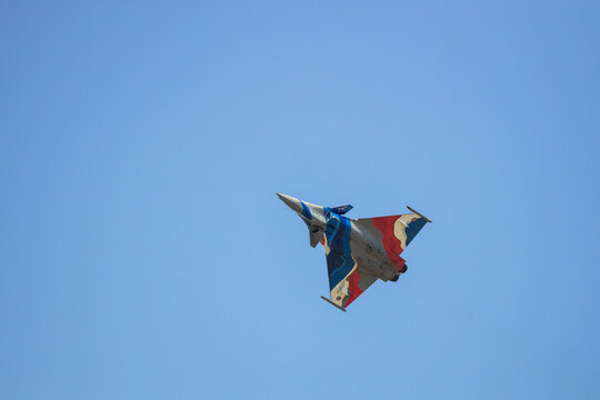 Dassault Rafale fighting jet at BIAS 2026 airshow.