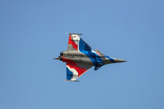 Dassault Rafale fighting jet at BIAS 2026 airshow.
