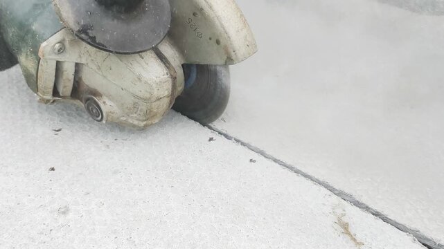 Worn old tool struggles with concrete cutting, creating excessive dust and slow progress. Ineffective old tool fails to make precise lines, causing frustration and hazards during renovation work.