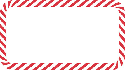 Obraz premium A rectangular frame with rounded corners featuring a red and white diagonal striped pattern on a white background.