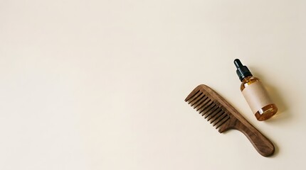 Fototapeta premium Wooden comb and toothbrush on a light background.
