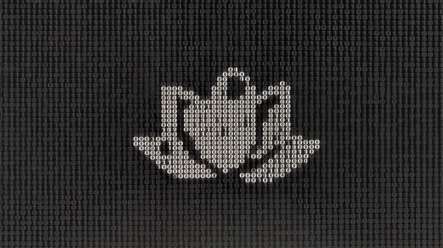 Digital Lotus Flower Symbol Abstract Pixel Art, Spirituality, Zen, Meditation, Yoga, Harmony, Peace