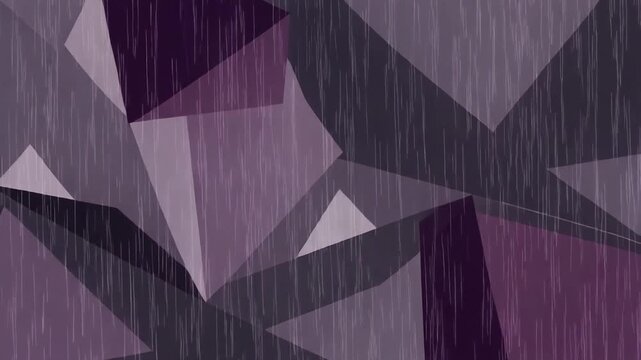 Abstract Geometric Purple Shapes with Rain Effect - Modern Digital Art Background