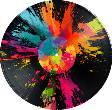 PNG colorfully designed vinyl record artwork