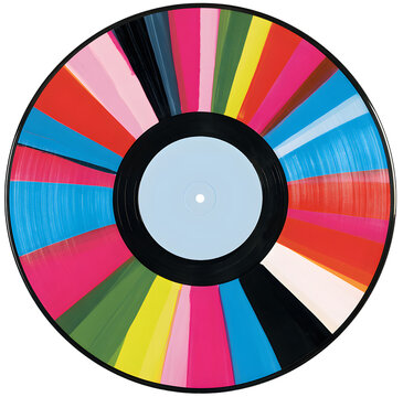 Art for a colorful vinyl record in PNG format