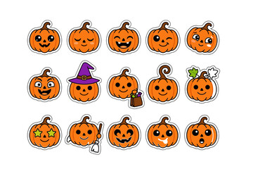 Obraz premium halloween pumpkin set