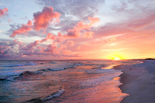 Beautiful Pink Sunset on Pensacola Beach Florida